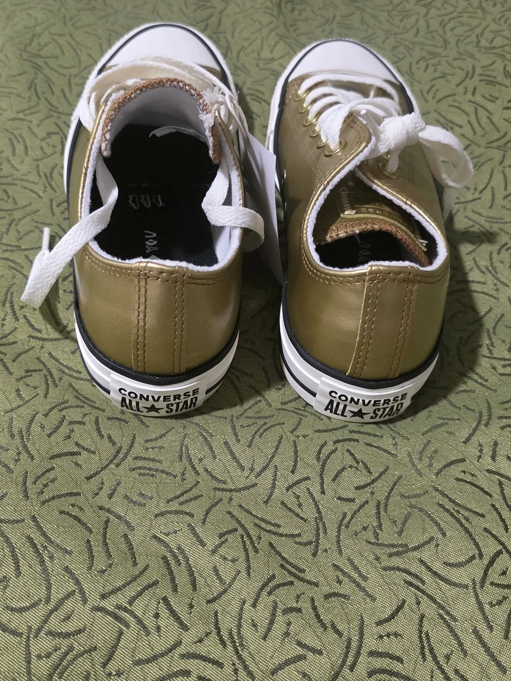 Converse Metallic Gold Low Top Sneakers with White Accents